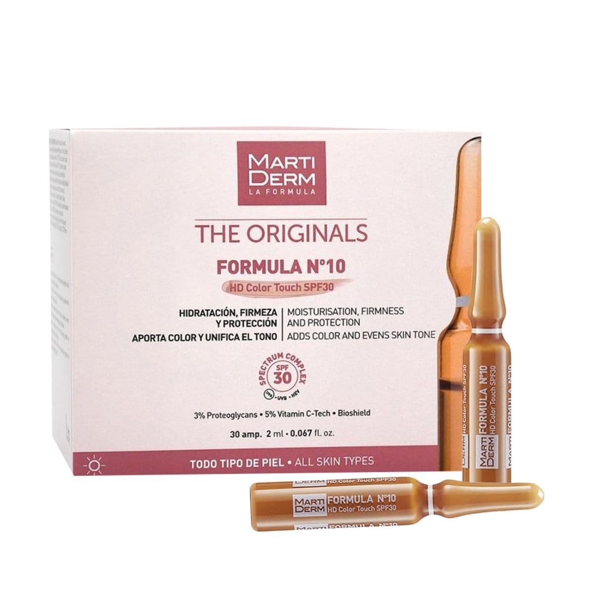 MartiDerm The Originals Formula Nº10 HD Color Touch SPF30 ampule 30 komada x 2 ml